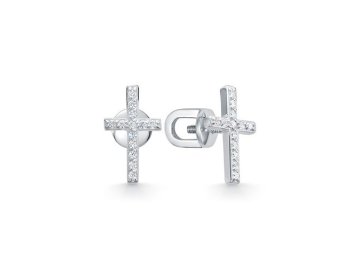 Серьги пусеты Zlato, серебро 925 проба, вставка фианит
