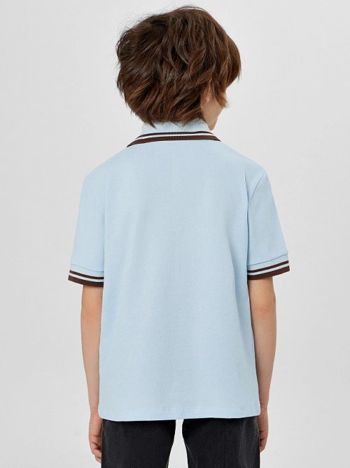 Поло для мальчиков голубое, фото 2 из 6