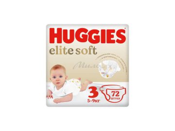 Подгузники детские HUGGIES Elite Soft (5-9 кг), 72 шт