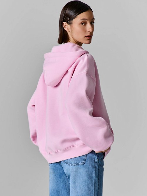 Теплая толстовка женская розовая на молнии, фото 4 из 28
