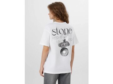 Футболка женская белая с надписью "Stone all natural"