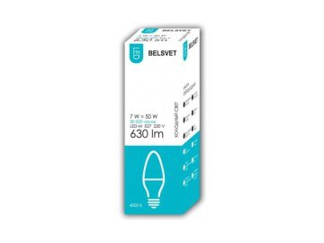 Лампочка belsvet led-м c37 7w 4000 к e27 (свеча) в Пинске Электросила
