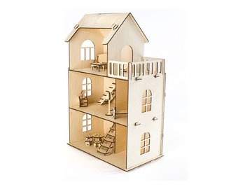 Кукольный домик Woody С мебелью 02529