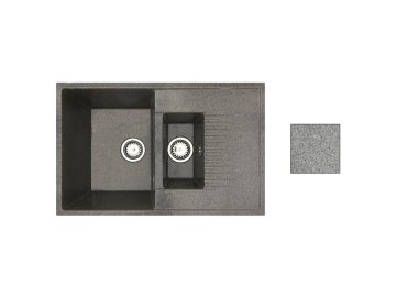 Мойка из каменной крошки FORMA грей 77х49,5см. в компл. с сифоном