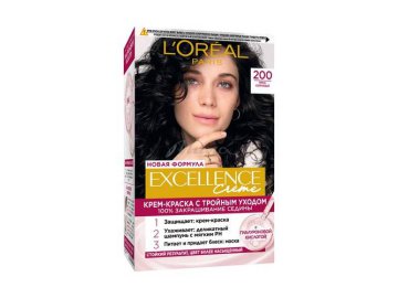 Крем-краска для волос L'OREAL Excellence, тон 200, 190 мл