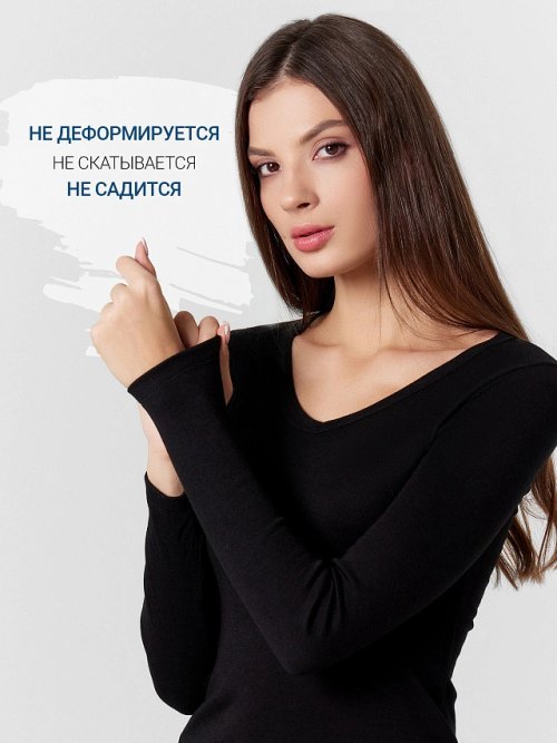 Комплект "термо" женский (фуфайка, легинсы) в черном цвете, фото 3 из 10