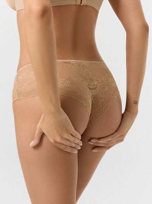 Трусы шорты женские бежевые кружевные, фото 23 из 26
