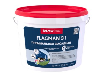 Краска FLAGMAN 31 премиальная фасадная (ВД-АК-1031) белая матовая  11л (14 кг)