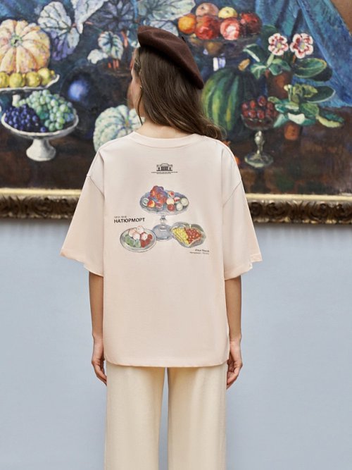 Футболка женская розовая с принтом "Натюрморт, И. Машков", фото 1 из 8