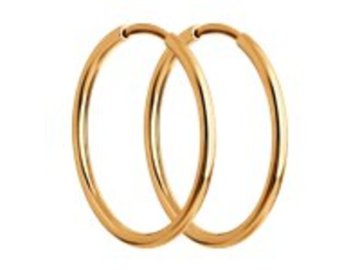 Серьги конго Diamant, красное золото 585 проба