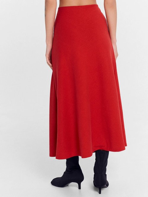 Юбка женская в клюквенно-красном цвете, фото 5 из 6