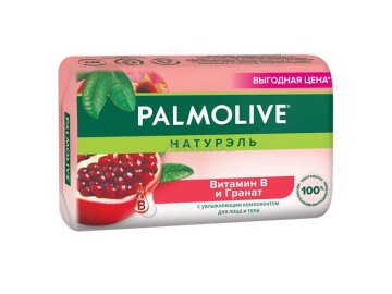 Мыло туалетное PALMOLIVE Натурэль для лица и тела Витамин В и Гранат, 150 г