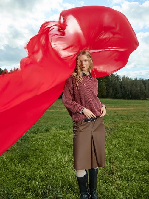 Юбка женская коричневая, фото 1 из 5