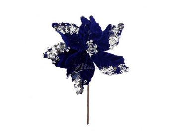 Украшение новогоднее Цветок синий, 26 см, арт.  SLWHD24-35