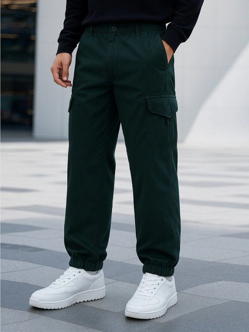 Брюки джоггеры мужские зеленые, фото 1 из 6