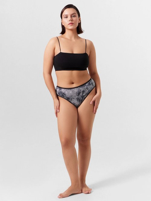 Трусы женские классические черные в технике тай-дай, фото 3 из 24