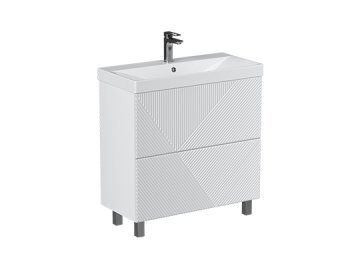 Комплект тумба с умывальником Edge 600-0-2 (белый глянец) 9696-60