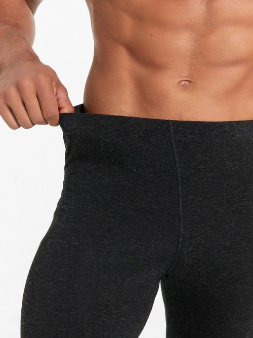 Прилегающие брюки "термо" из бамбука и шерсти в оттенке "антрацит", фото 3 из 18