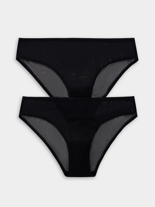 Трусы женские слипы мультипак (2 шт.) в черном цвете, фото 8 из 30