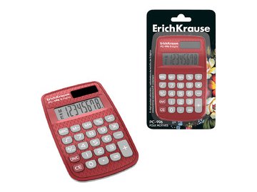 Калькулятор карманный Erich Krause Folk Motives PC-996 (красный) 65012