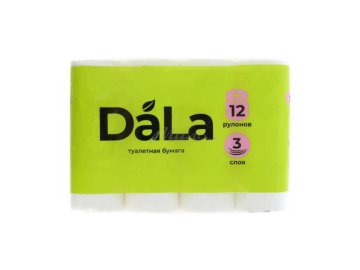 Бумага туалетная DALA трехслойная, 12 рулонов