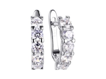 Серьги с английским замком Fresh Jewelry, серебро 925 проба, вставка фианит