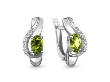 Серьги с английским замком Aquamarine, серебро 925 проба, вставка фианит