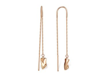 Серьги цепочки 7 Карат, красное золото 585 проба