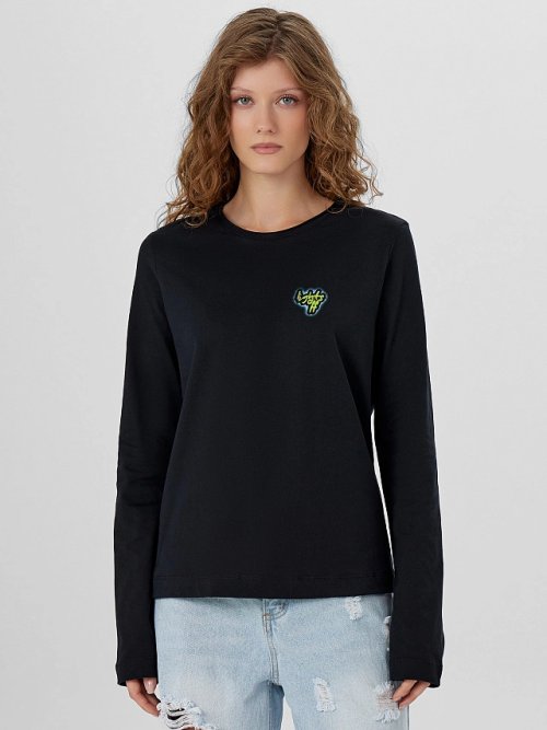 Лонгслив женский черный, фото 1 из 6
