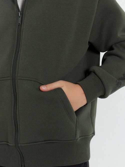 Толстовка для мальчиков хаки с принтом, фото 5 из 5