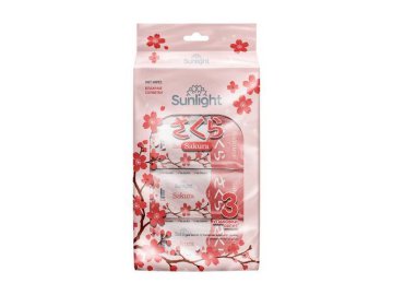 Салфетки влажные SUNLIGHT Sakura, 3x12 шт