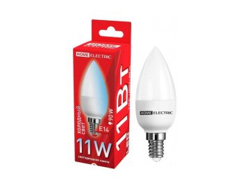 Лампочка home electric 11w е14 230v 6500k (cвеча) в Мозыре Электросила