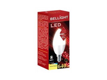 Лампочка bellight led свеча c37 8w 220v e14 3000k Электросила