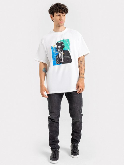 Футболка оверсайз мужская в белом цвете с принтом, фото 3 из 6