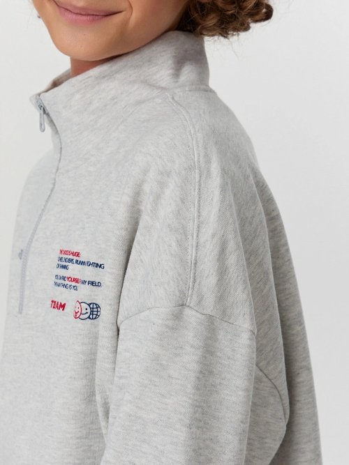 Толстовка для мальчиков серая с принтом, фото 7 из 11