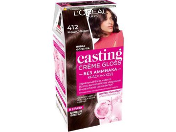 Мила акции Воложин - Краска для волос L'OREAL Casting Crème Gloss, тон 412 Какао со льдом, 180 мл