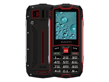 Мобильный телефон Maxvi R10 + ЗУ WC-112 (черный/красный)