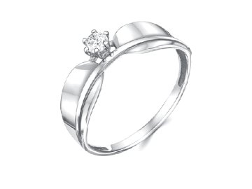 Кольцо декоративное BIRYUZA, серебро 925 проба, вставка цирконий в Березе 7 Карат