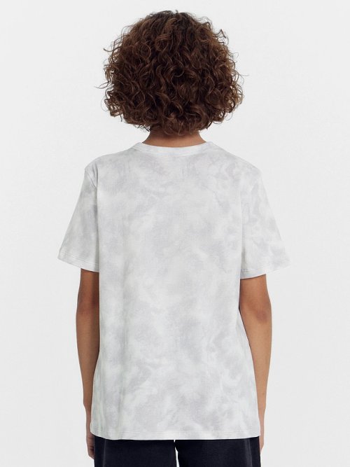 Футболка для мальчиков светло-серая с дизайнерским принтом, фото 4 из 5