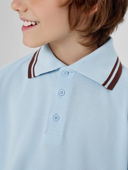 Поло для мальчиков голубое, фото 4 из 6