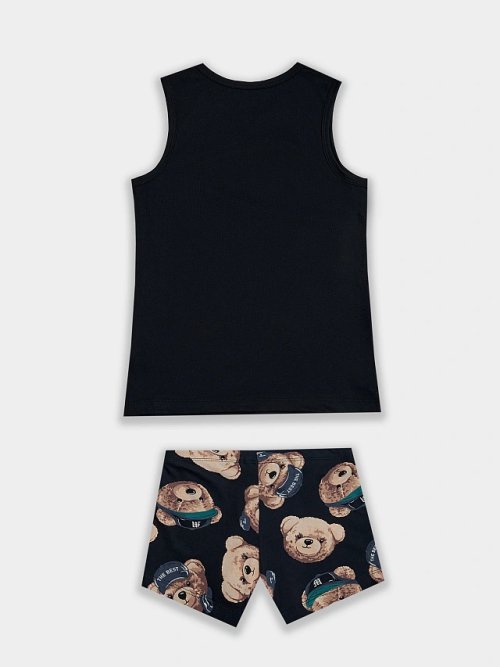 Комплект домашний для мальчиков черный с принтом "more chill", фото 2 из 12