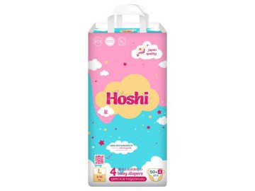 Детские одноразовые подгузники HOSHI, размер L (4), 54 шт
