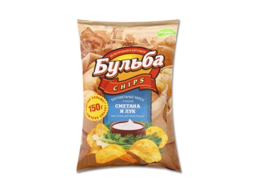 Чипсы Бульба chips вкус сметана и лук 150 г пак