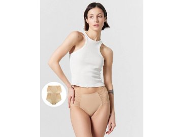 Трусы макси женские бежевые, в наборе, 2 шт