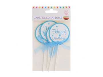 Топперы для торта Happy Birthday 4 шт, арт. SLW24-60