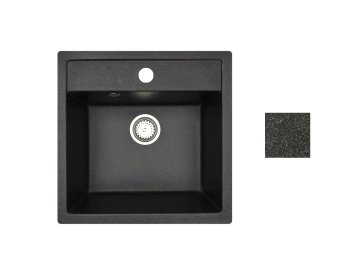 Мойка из каменной крошки RIO блэк 51х50,5см. в компл. с сифоном