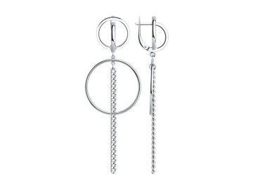 Серьги длинные SOKOLOV, серебро 925 проба