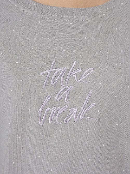 Комплект женский домашний серый с надписью "Take a break", фото 8 из 20