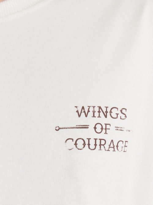 Футболка женская с принтом и надписью "wings of courage", фото 6 из 45