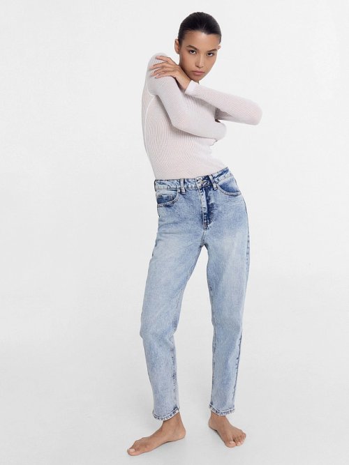 Джинсы женские mom fit светло-голубые, фото 1 из 20